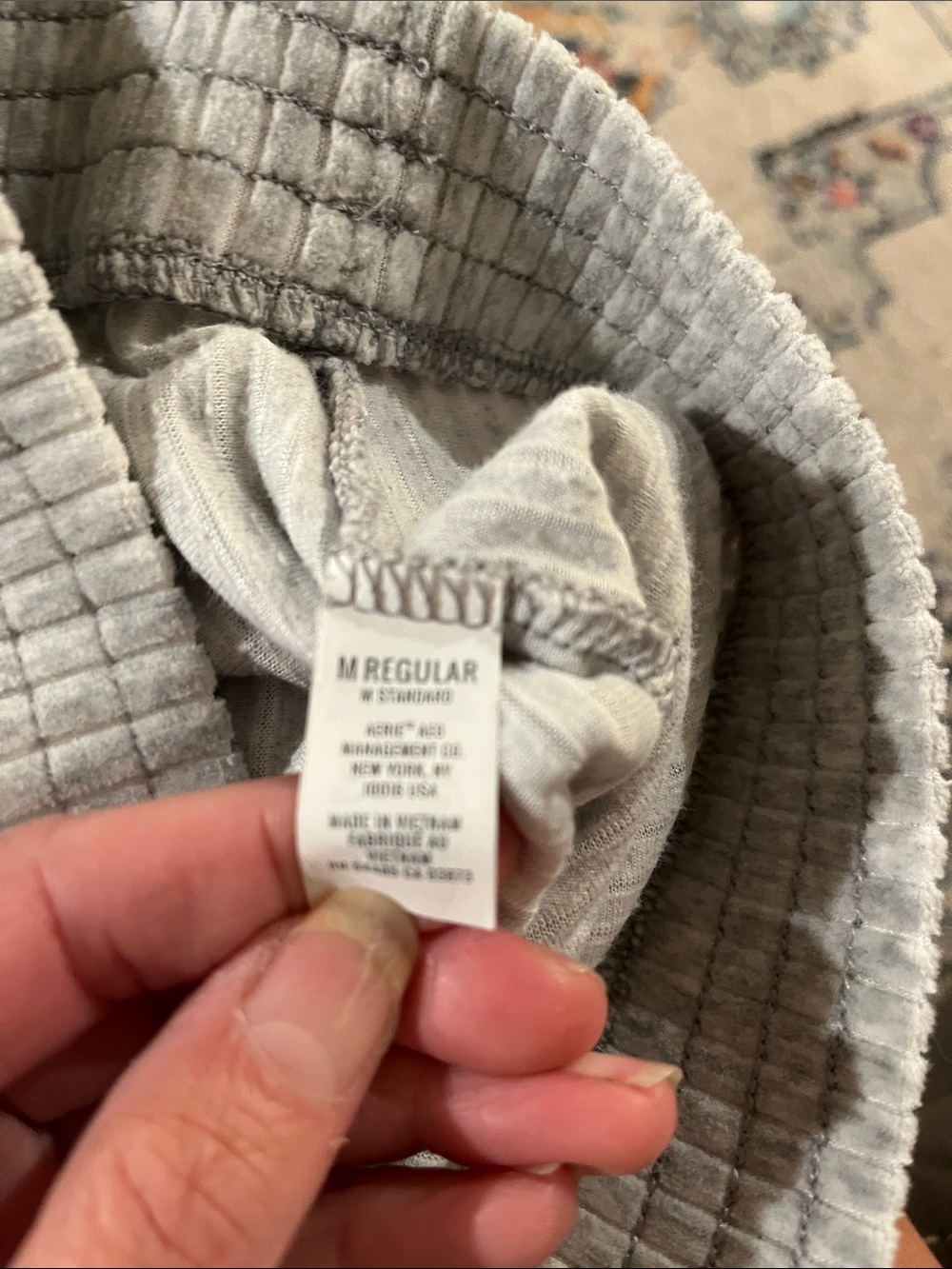 aerie Light Grey Ribbed Flare lounge pants - Picture 3 of 4